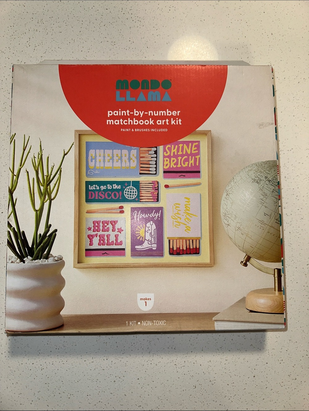 Mondo Llama Paint-by-Number or Freestyle Matchbook Art Kit - Red & Multicolor